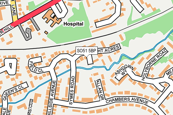 SO51 5BP map - OS OpenMap – Local (Ordnance Survey)