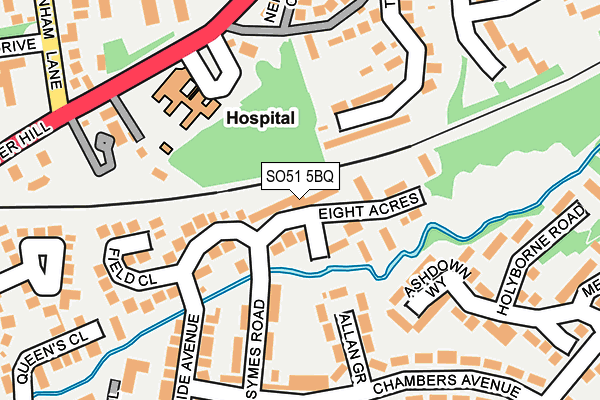SO51 5BQ map - OS OpenMap – Local (Ordnance Survey)