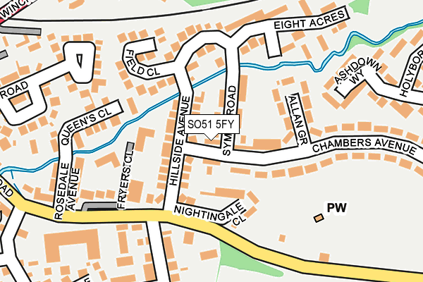 SO51 5FY map - OS OpenMap – Local (Ordnance Survey)