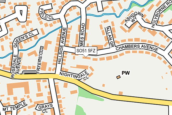 SO51 5FZ map - OS OpenMap – Local (Ordnance Survey)