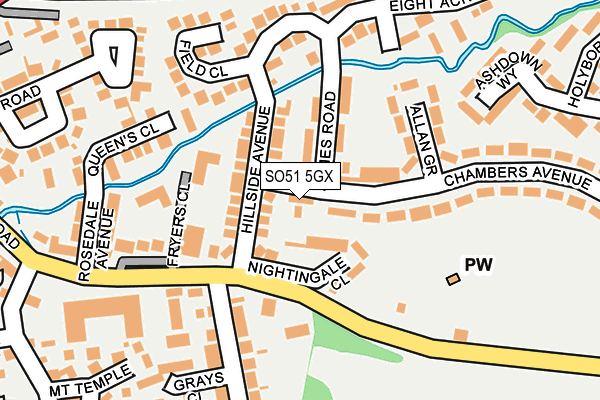 SO51 5GX map - OS OpenMap – Local (Ordnance Survey)