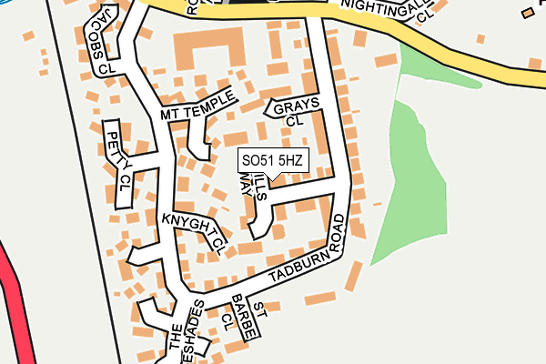 SO51 5HZ map - OS OpenMap – Local (Ordnance Survey)