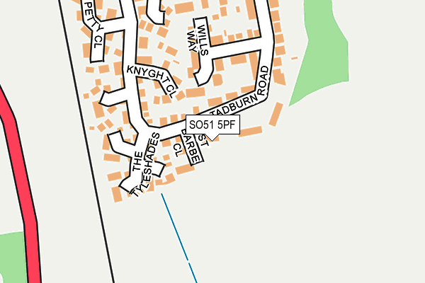 SO51 5PF map - OS OpenMap – Local (Ordnance Survey)
