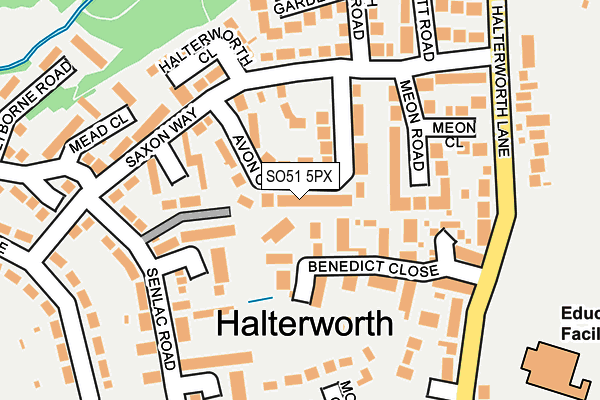 SO51 5PX map - OS OpenMap – Local (Ordnance Survey)