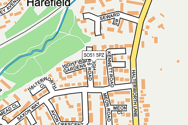 SO51 5PZ map - OS OpenMap – Local (Ordnance Survey)