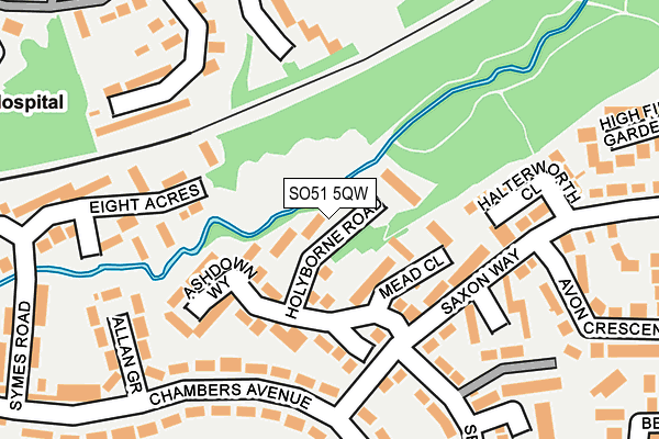 SO51 5QW map - OS OpenMap – Local (Ordnance Survey)