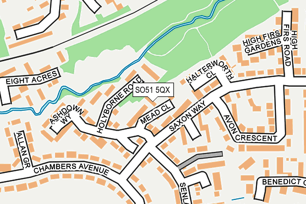 SO51 5QX map - OS OpenMap – Local (Ordnance Survey)