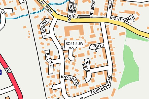 SO51 5UW map - OS OpenMap – Local (Ordnance Survey)