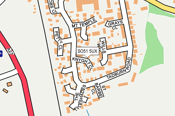 SO51 5UX map - OS OpenMap – Local (Ordnance Survey)