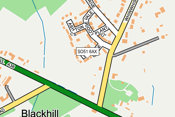 SO51 6AX map - OS OpenMap – Local (Ordnance Survey)