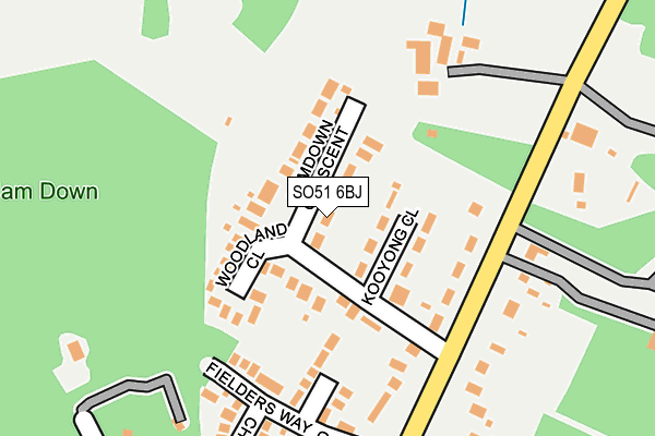 SO51 6BJ map - OS OpenMap – Local (Ordnance Survey)