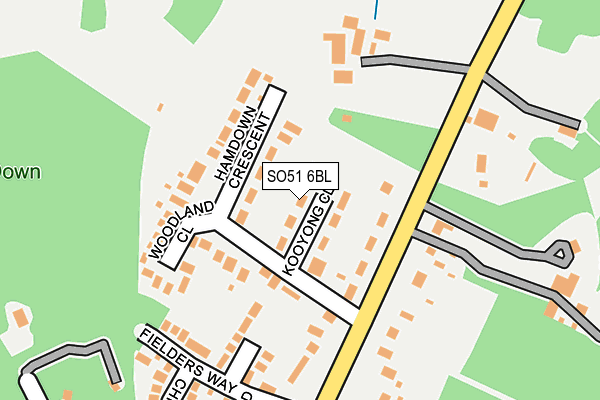 SO51 6BL map - OS OpenMap – Local (Ordnance Survey)