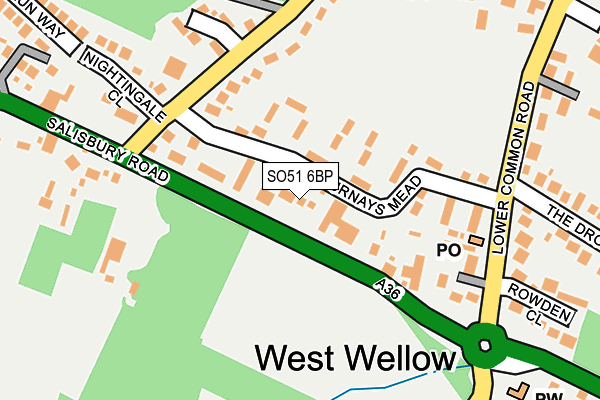 SO51 6BP map - OS OpenMap – Local (Ordnance Survey)