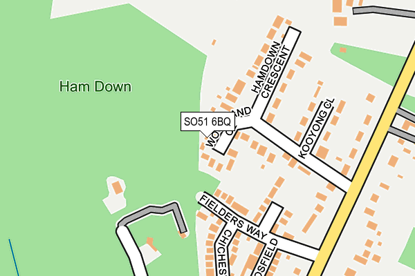 SO51 6BQ map - OS OpenMap – Local (Ordnance Survey)