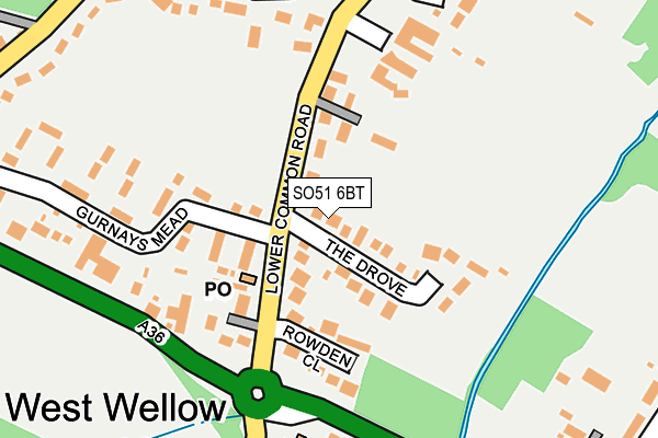 SO51 6BT map - OS OpenMap – Local (Ordnance Survey)