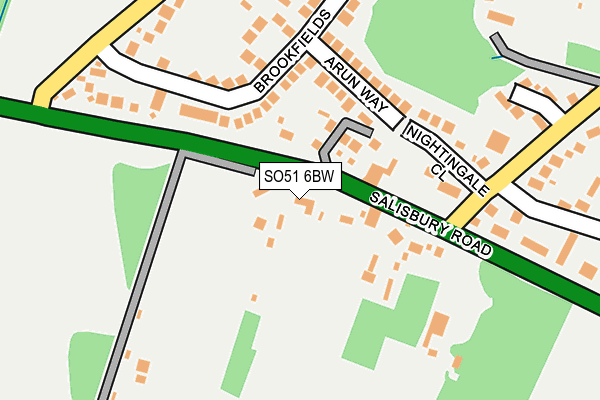 SO51 6BW map - OS OpenMap – Local (Ordnance Survey)