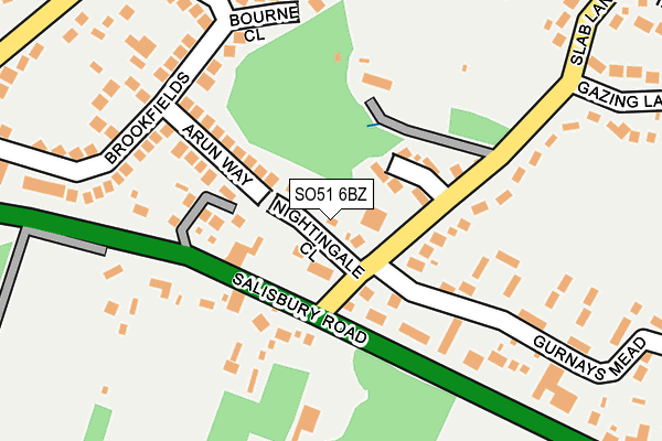 SO51 6BZ map - OS OpenMap – Local (Ordnance Survey)