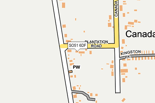 SO51 6DF map - OS OpenMap – Local (Ordnance Survey)