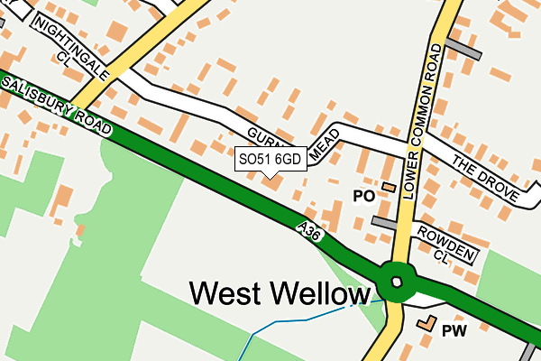 SO51 6GD map - OS OpenMap – Local (Ordnance Survey)