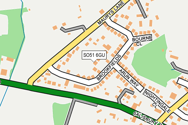 SO51 6GU map - OS OpenMap – Local (Ordnance Survey)