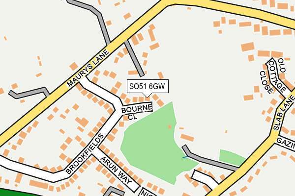 SO51 6GW map - OS OpenMap – Local (Ordnance Survey)