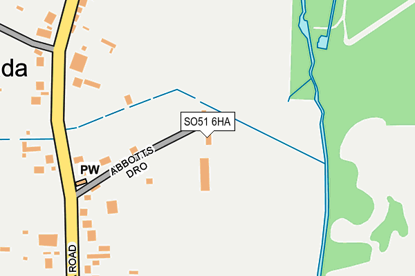 SO51 6HA map - OS OpenMap – Local (Ordnance Survey)