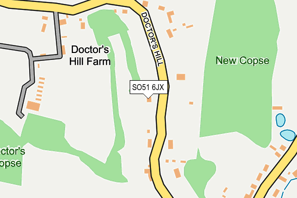 SO51 6JX map - OS OpenMap – Local (Ordnance Survey)