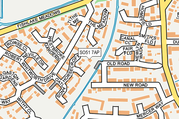 SO51 7AP map - OS OpenMap – Local (Ordnance Survey)