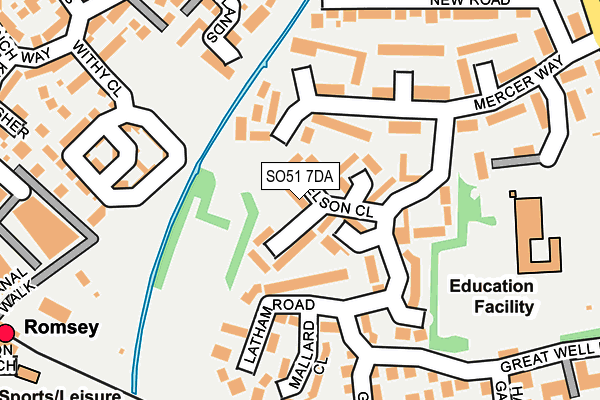 SO51 7DA map - OS OpenMap – Local (Ordnance Survey)