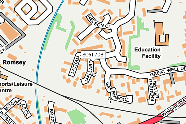 SO51 7DB map - OS OpenMap – Local (Ordnance Survey)