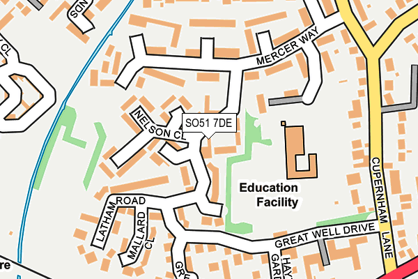 SO51 7DE map - OS OpenMap – Local (Ordnance Survey)