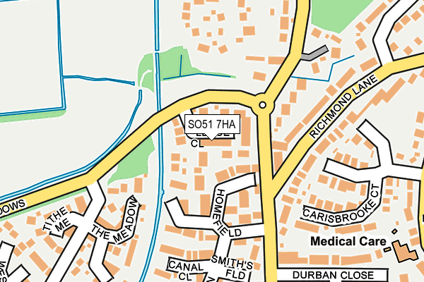 SO51 7HA map - OS OpenMap – Local (Ordnance Survey)