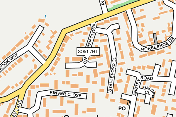 SO51 7HT map - OS OpenMap – Local (Ordnance Survey)