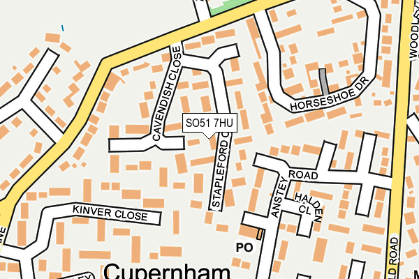 SO51 7HU map - OS OpenMap – Local (Ordnance Survey)