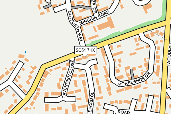 SO51 7HX map - OS OpenMap – Local (Ordnance Survey)