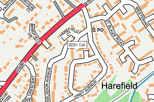 SO51 7JA map - OS OpenMap – Local (Ordnance Survey)