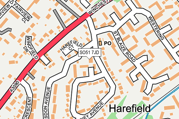 SO51 7JD map - OS OpenMap – Local (Ordnance Survey)