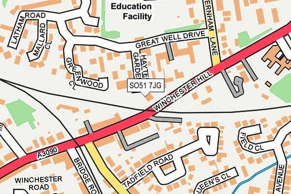 SO51 7JG map - OS OpenMap – Local (Ordnance Survey)