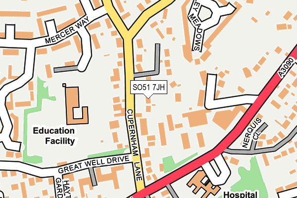 SO51 7JH map - OS OpenMap – Local (Ordnance Survey)