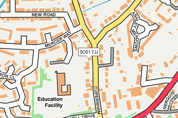 SO51 7JJ map - OS OpenMap – Local (Ordnance Survey)