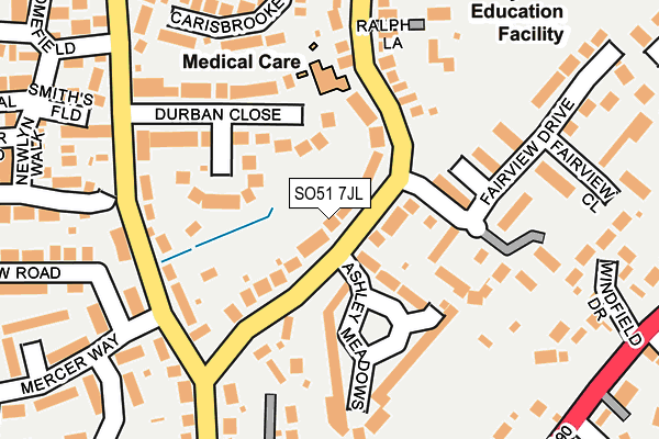 SO51 7JL map - OS OpenMap – Local (Ordnance Survey)