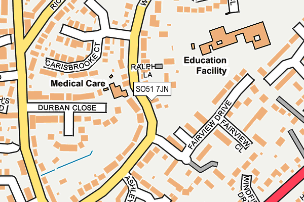 SO51 7JN map - OS OpenMap – Local (Ordnance Survey)