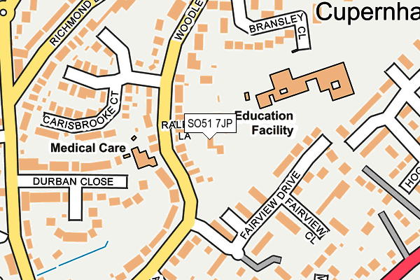 SO51 7JP map - OS OpenMap – Local (Ordnance Survey)