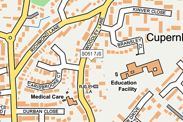 SO51 7JS map - OS OpenMap – Local (Ordnance Survey)
