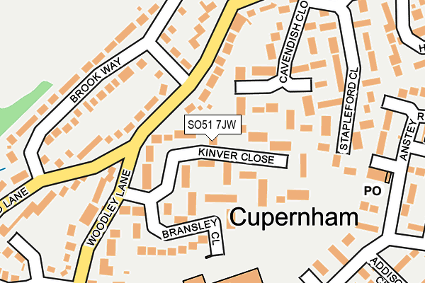 SO51 7JW map - OS OpenMap – Local (Ordnance Survey)