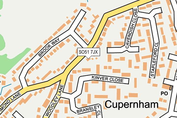 SO51 7JX map - OS OpenMap – Local (Ordnance Survey)