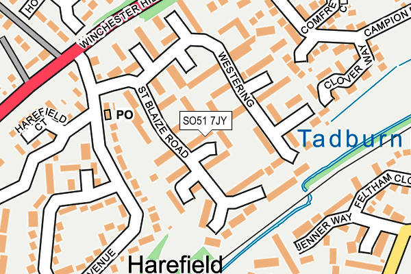 SO51 7JY map - OS OpenMap – Local (Ordnance Survey)