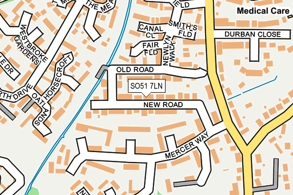 SO51 7LN map - OS OpenMap – Local (Ordnance Survey)
