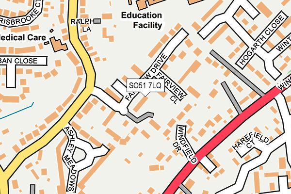 SO51 7LQ map - OS OpenMap – Local (Ordnance Survey)