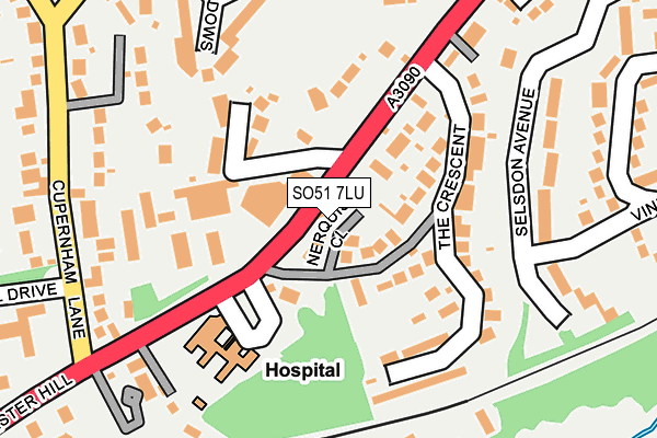 SO51 7LU map - OS OpenMap – Local (Ordnance Survey)